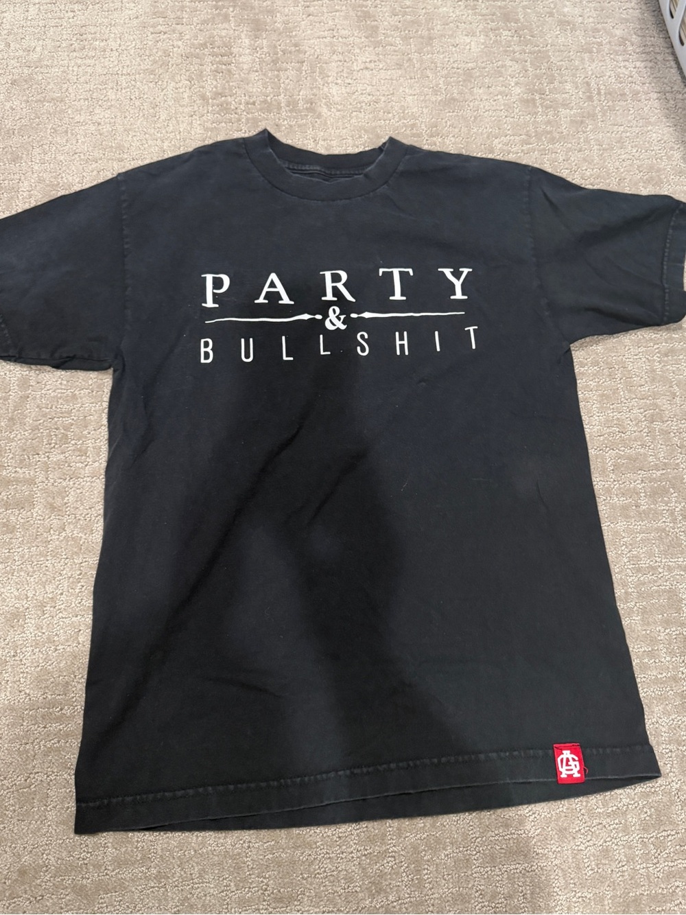 Men’s Black Graphic Tee - PARTY & BULLSHIT
